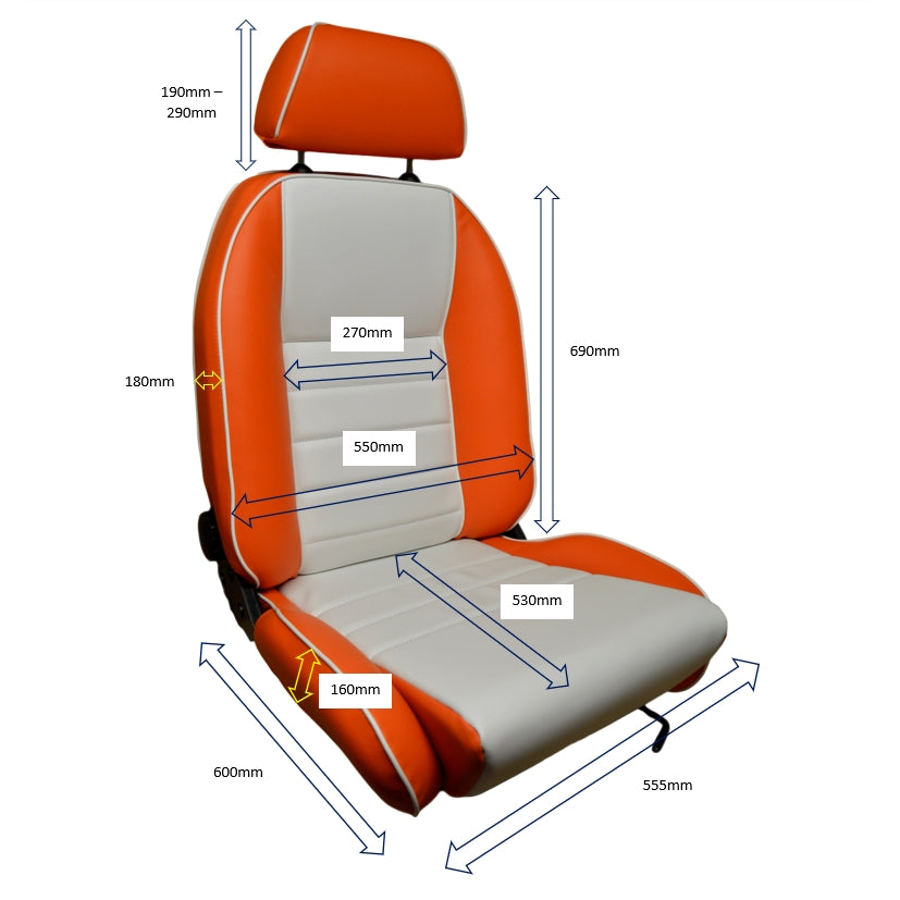 VW T25 SUFFOLK GT RECLINING SEAT RIGHT HAND (VINYL)