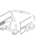 EARLY MKI TRAVELLER REAR TRIM KIT FOR CARS WITH INTERNAL PETROL TANK