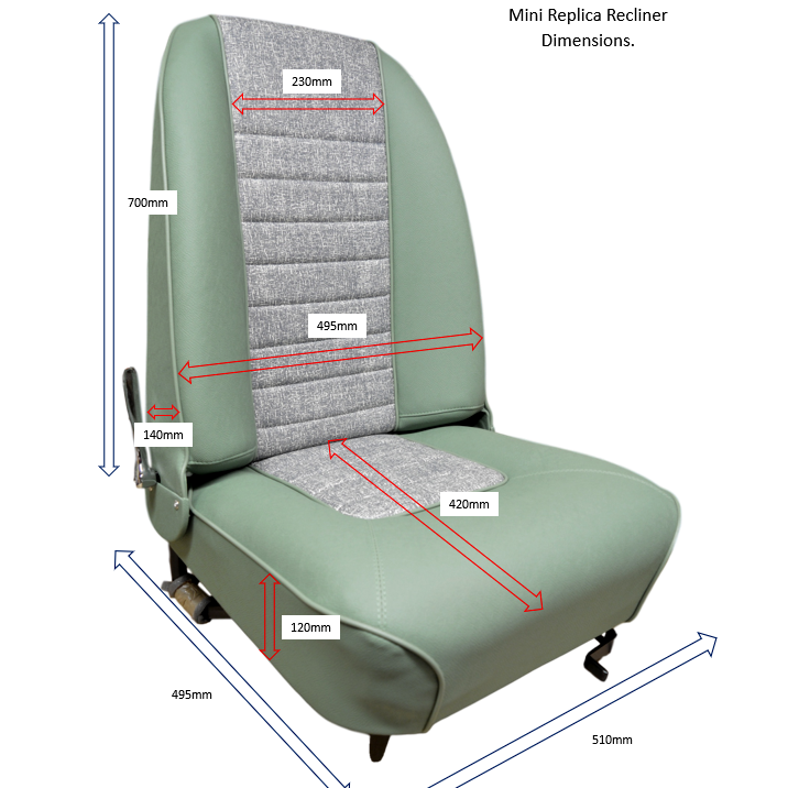 MKIII COOPER REPLICA RECLINING COMPLETE SEAT RIGHT HAND (VINYL ...