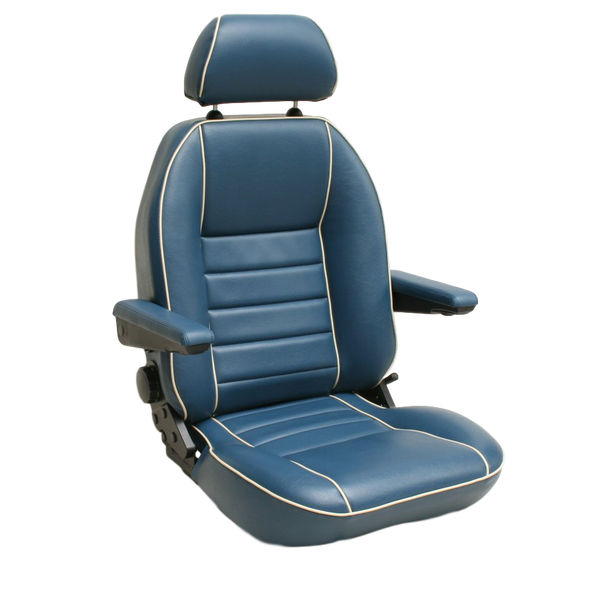 T4 SUFFOLK CAPTAINS RECLINING SEAT RIGHT HAND RE-USING ORIGNAL RUNNERS (INCA CLOTH CENTRES)