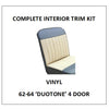 MINOR 62-64 'DUOTONE' 4 DOOR VINYL COMPLETE INTERIOR TRIM KIT